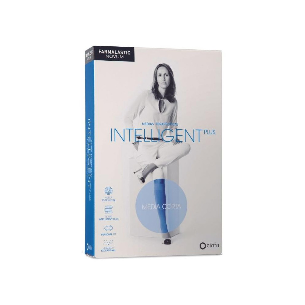 Cinfa Farmalastic Novum Intelligent Media Corta Talla 2 Marino, 1 Unidad