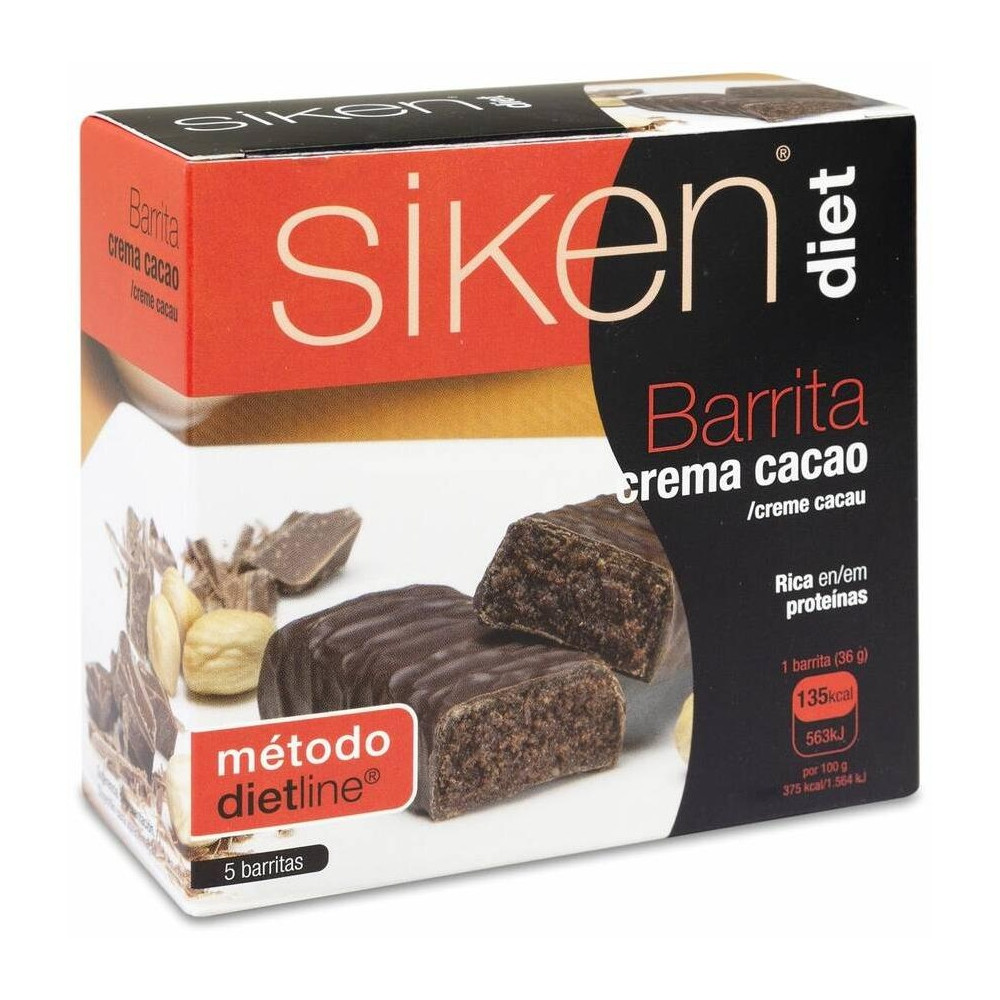 Siken Diet Barritas Crema Chocolate, 5 Uds