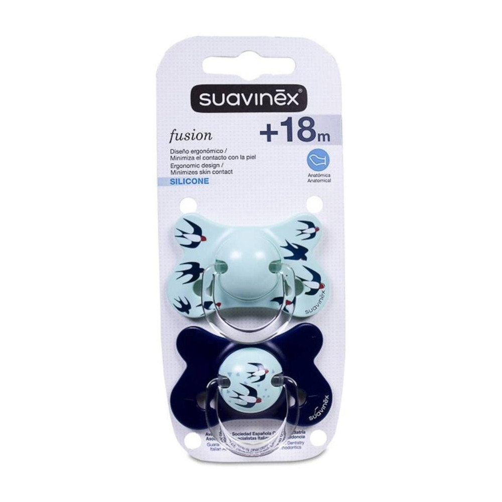 Pack De 2 Chupetes Fusión De Silicona Con Tetina Anatómica +18M