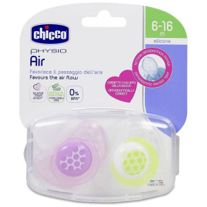 Chicco Chupete Silicona Physioforma Aire 6-12 M Rosa, 2 Unidades
