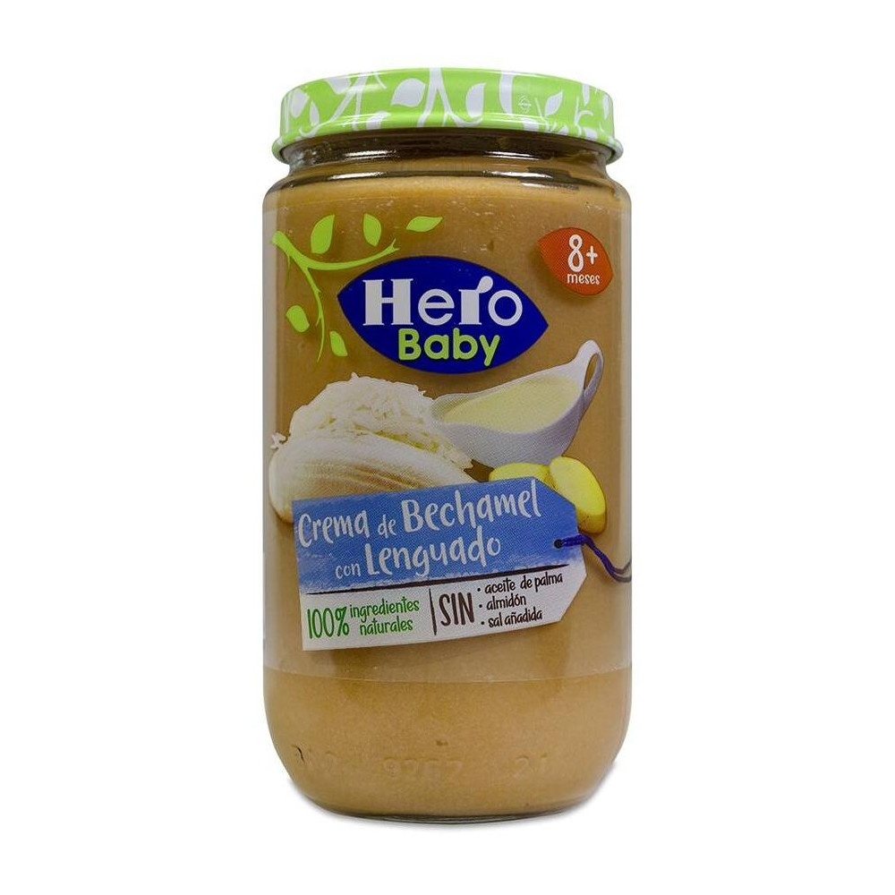 Hero Baby Tarrito De Crema De Bechamel Con Lenguado, 12 Uds