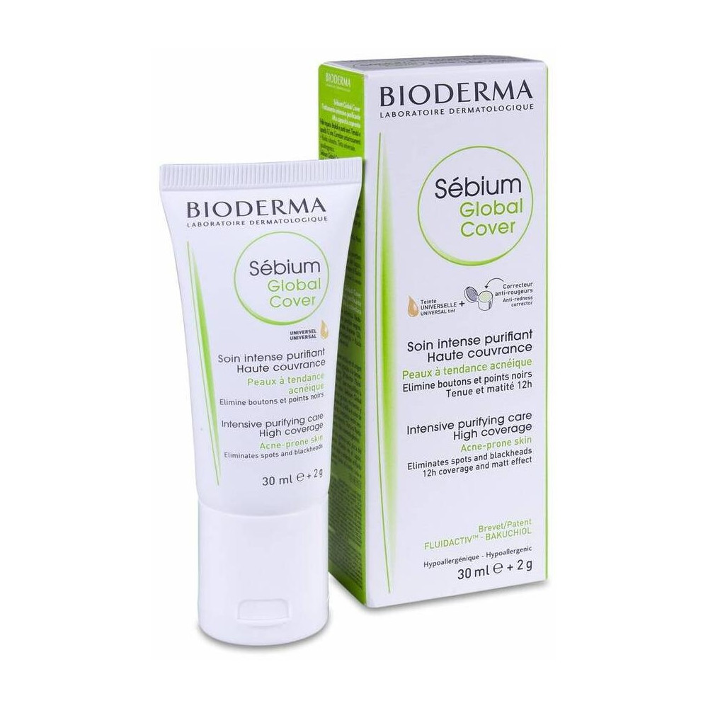 Sébium Global Cover Cubre Y Elimina Imperfecciones, Antiacné, Poros Y Puntos Negros Bioderma - Perfumes Club