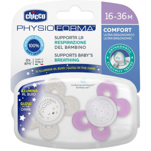 Chicco Physio Comfort Chupete De Silicona De 16-36 Meses Tonos Rosas, 2 Unidades