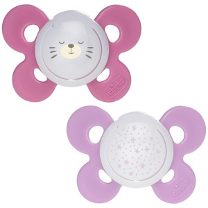 Chicco Physio Comfort Chupete De Silicona De 16-36 Meses Tonos Rosas, 2 Unidades