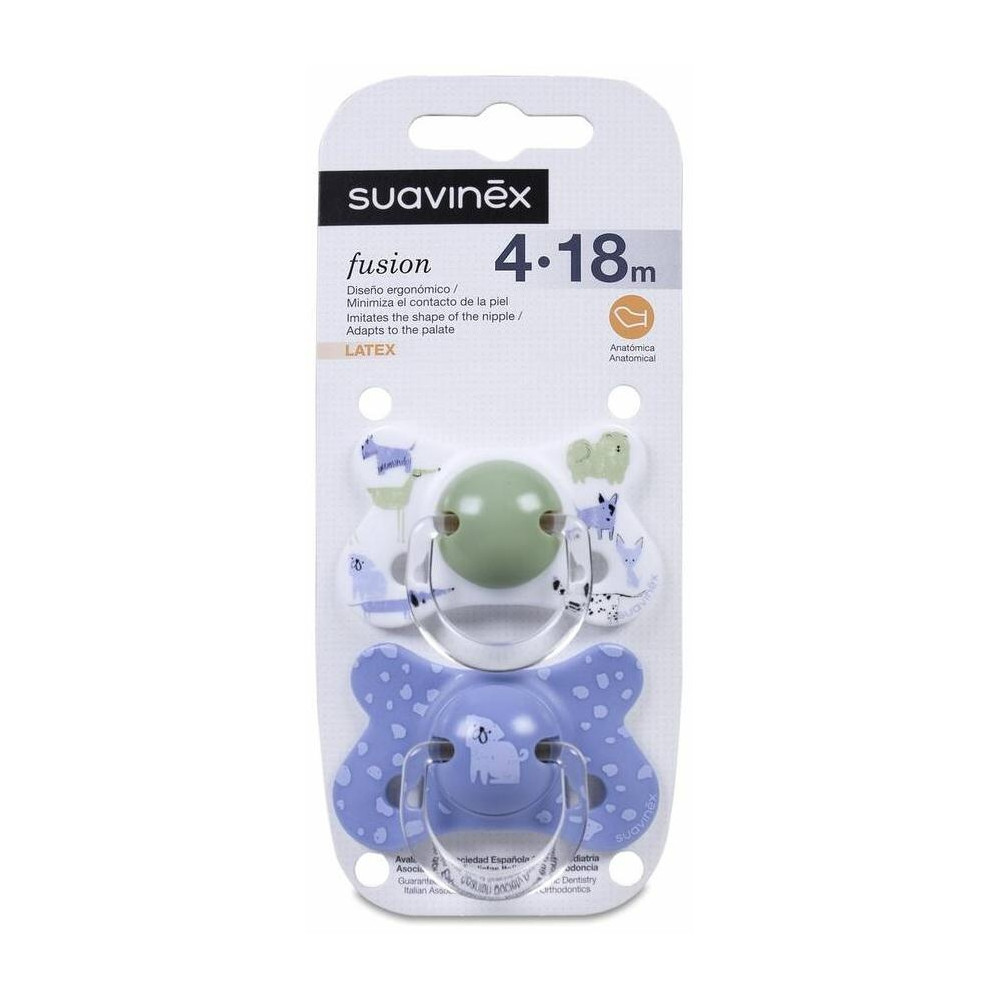 Suavinex Chupete Fusion Con Tetina Anatómica De Látex 4-18 Meses, 2 Uds