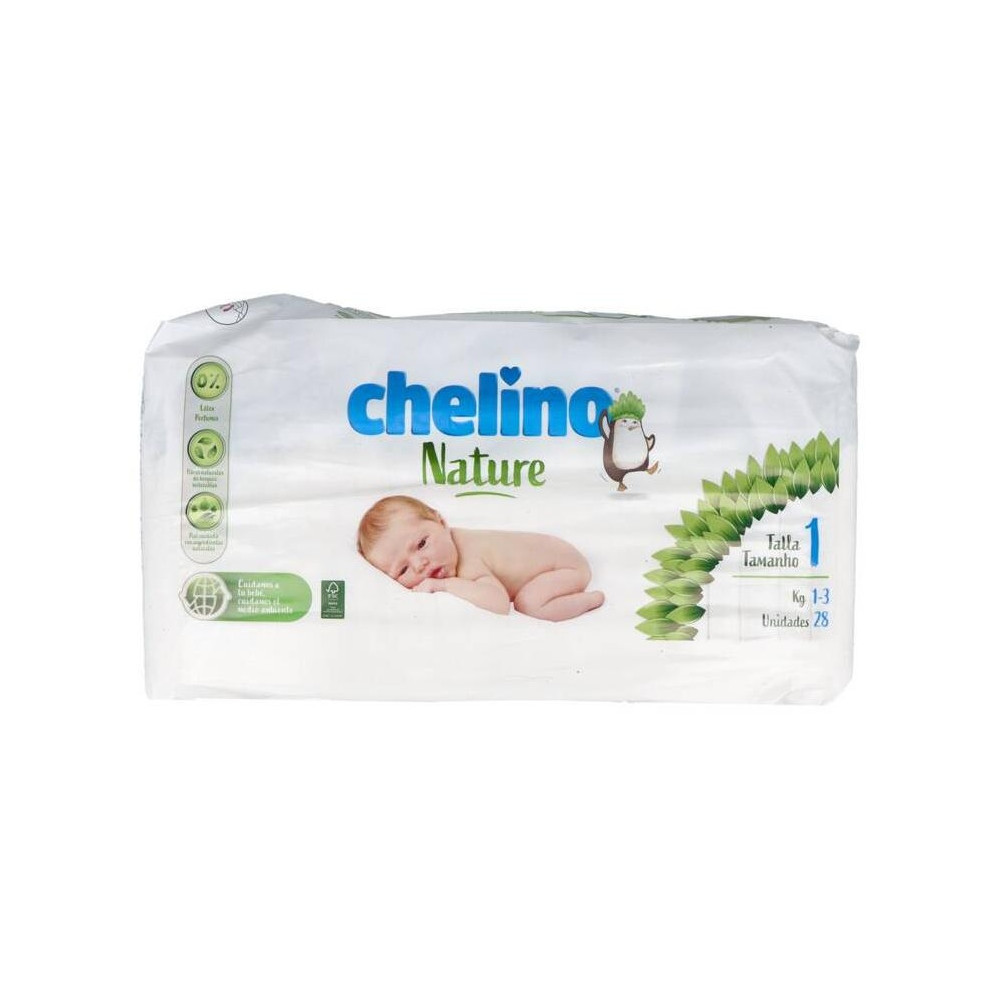 Chelino Nature Pañales Talla 1, 28 Unidades