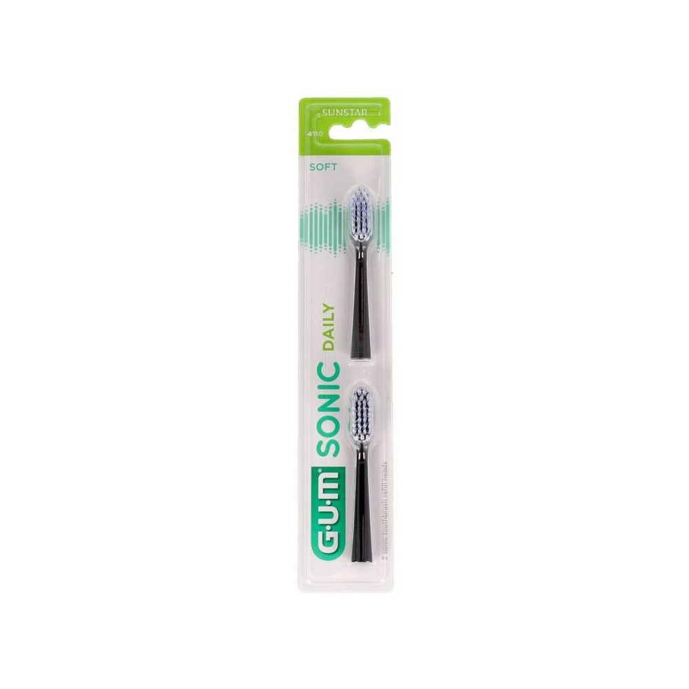Sunstar Cepillo Gum Sonic Negro Recambio, 2 Unidades