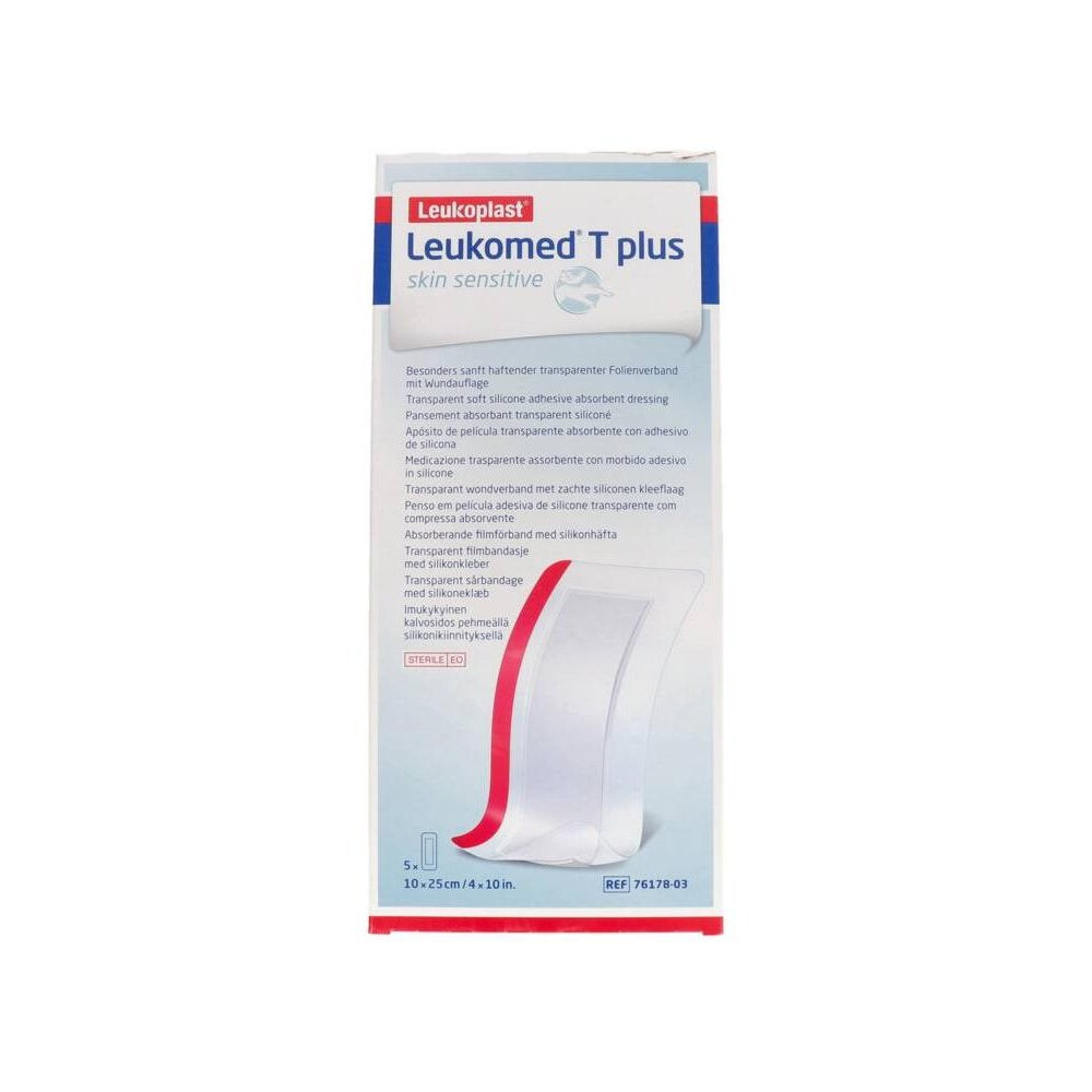 Leukomed T Plus Piel Sensible 10 X 25 Cm, 5 Unidades