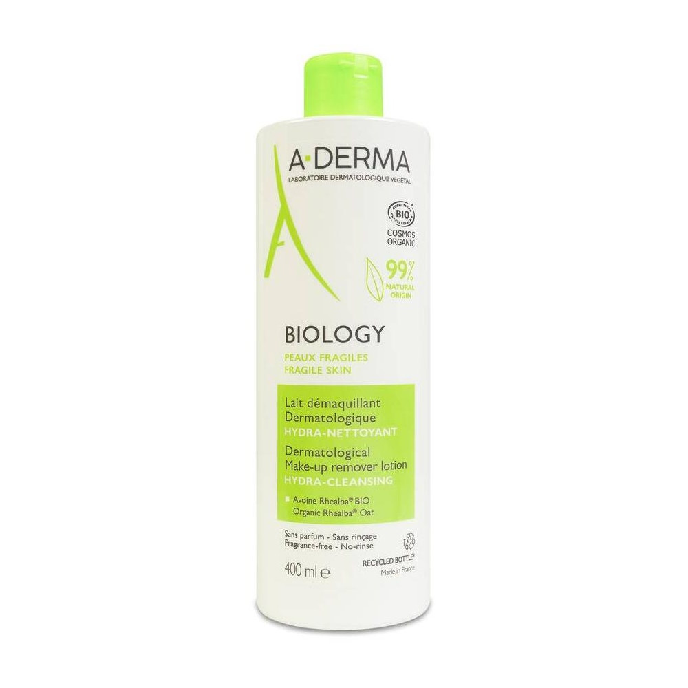 A-Derma Biology Leche Desmaquillante Dermatológica, 400 Ml