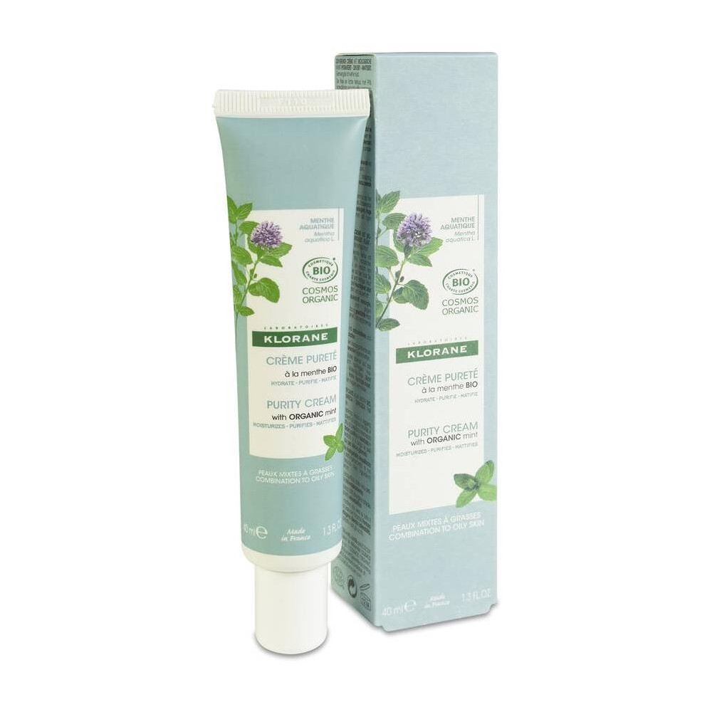 Klorane Crema Purificante A La Menta Acuática Bio, 40 Ml