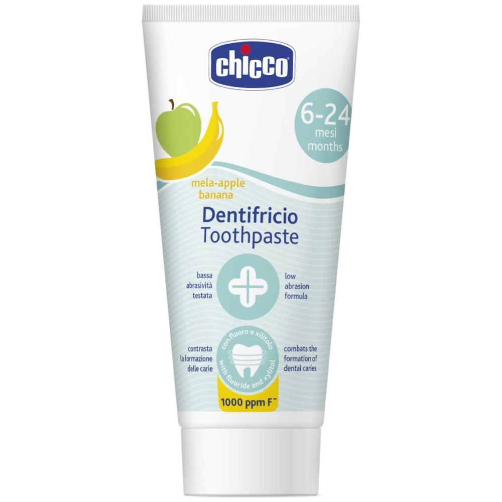 Chicco Pasta De Dientes Con Flúor Sabor Plátano-Manzana, 50 Ml
