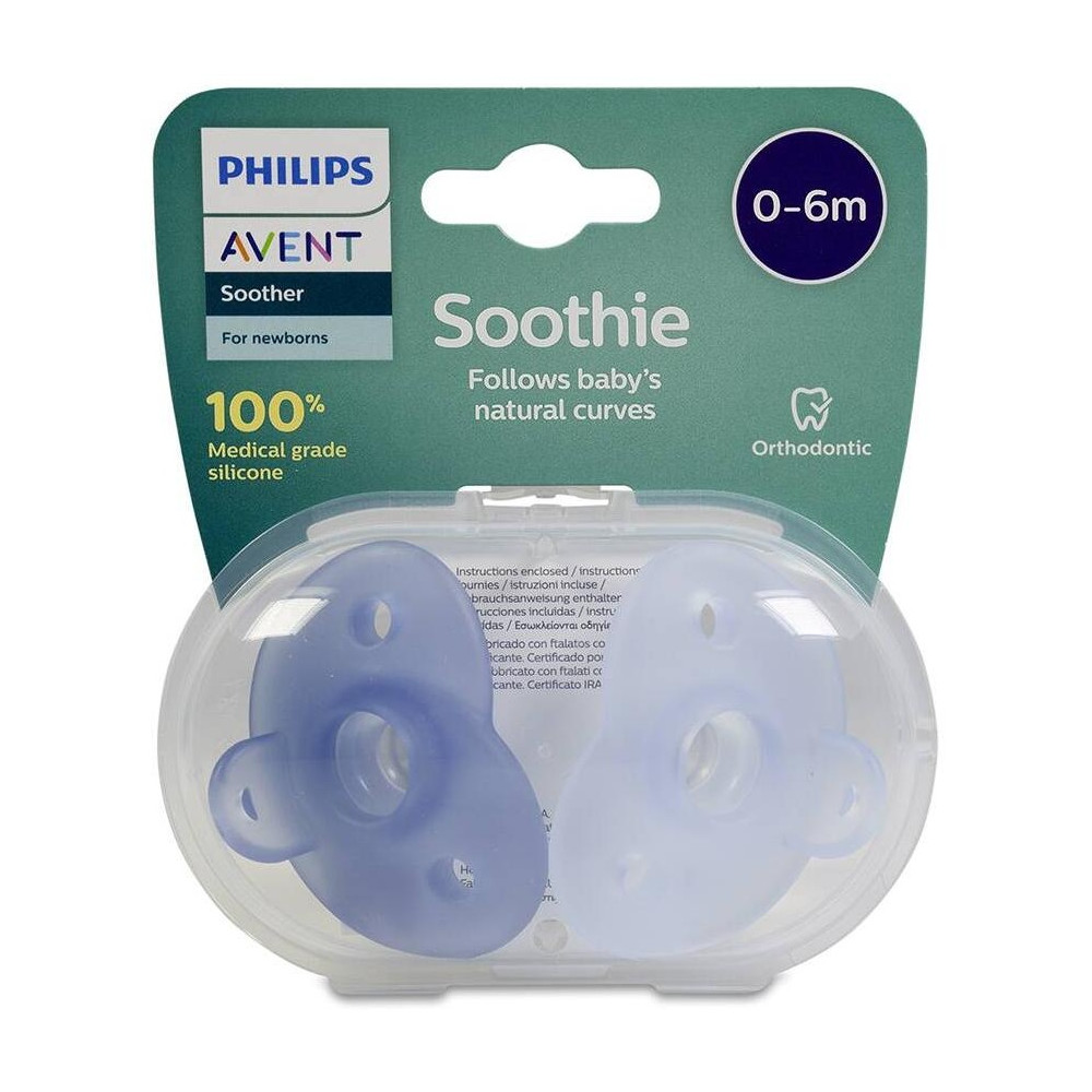 Philips Avent Soothies Chupete Silicona Niño 0-6 Meses, 2 Unidades