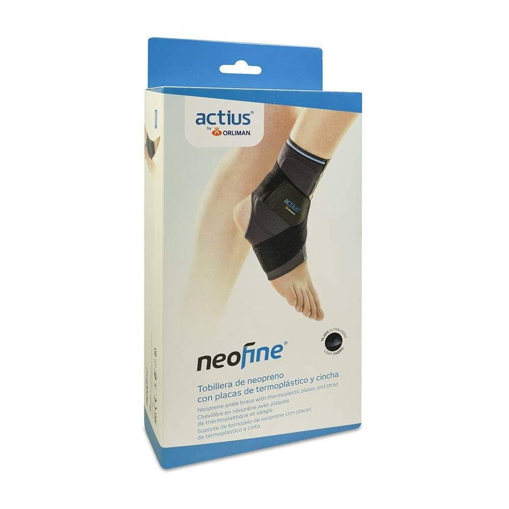 Actius Tobillera De Neopreno Con Placas De Termoplástico Y Cincha Neofine Acn903 Talla 2, 1 Unidad