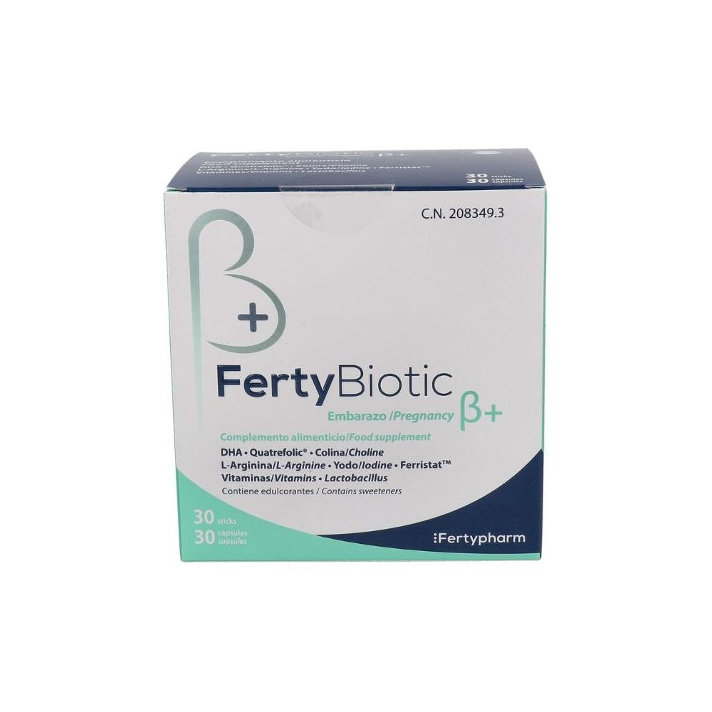 Fertypharm Fertybiotic Embarazo B+ 30 Cápsulas Y 30 Sticks.