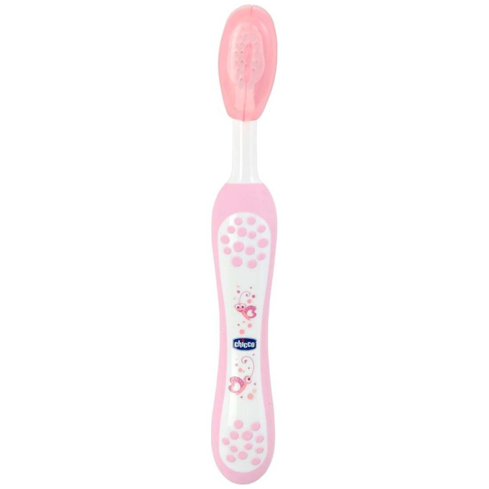 Chicco Cepillo De Dientes De Cerdas Suaves 6M+ Rosa, 1 Ud