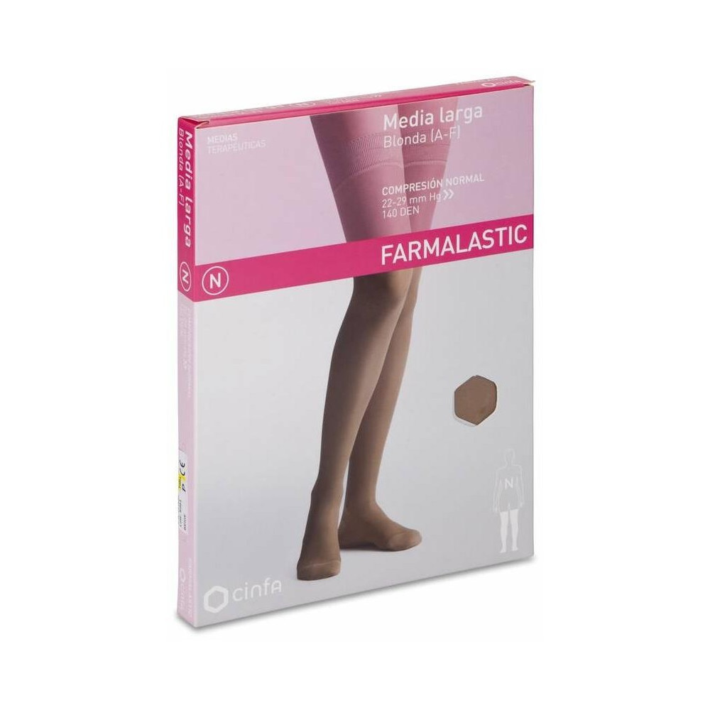 Farmalastic Media Larga Blonda (A-F) Compresión Normal T-Pequeña Beige 1Ud