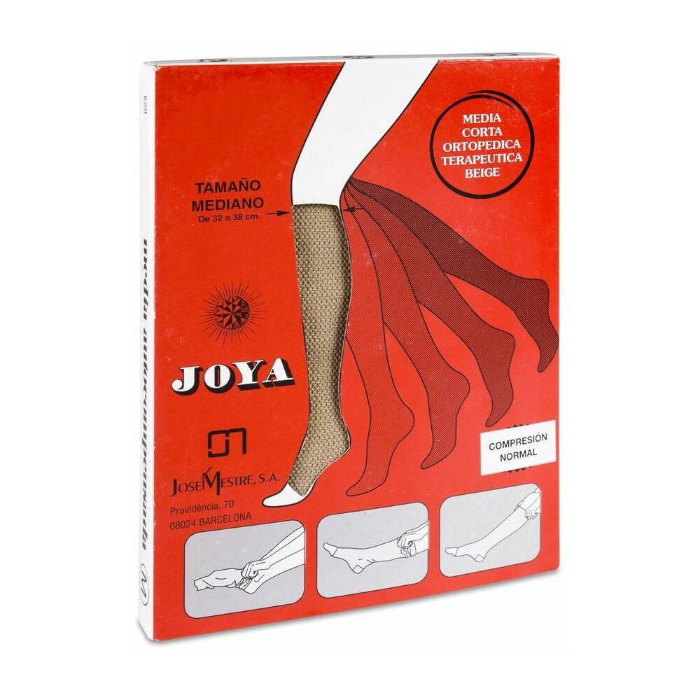 Joya Media Corta De Compresión Normal Beige Talla Mediana, 1 Ud