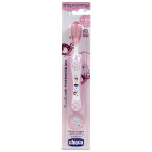 Chicco Cepillo De Dientes De Cerdas Suaves 6M+ Rosa, 1 Ud