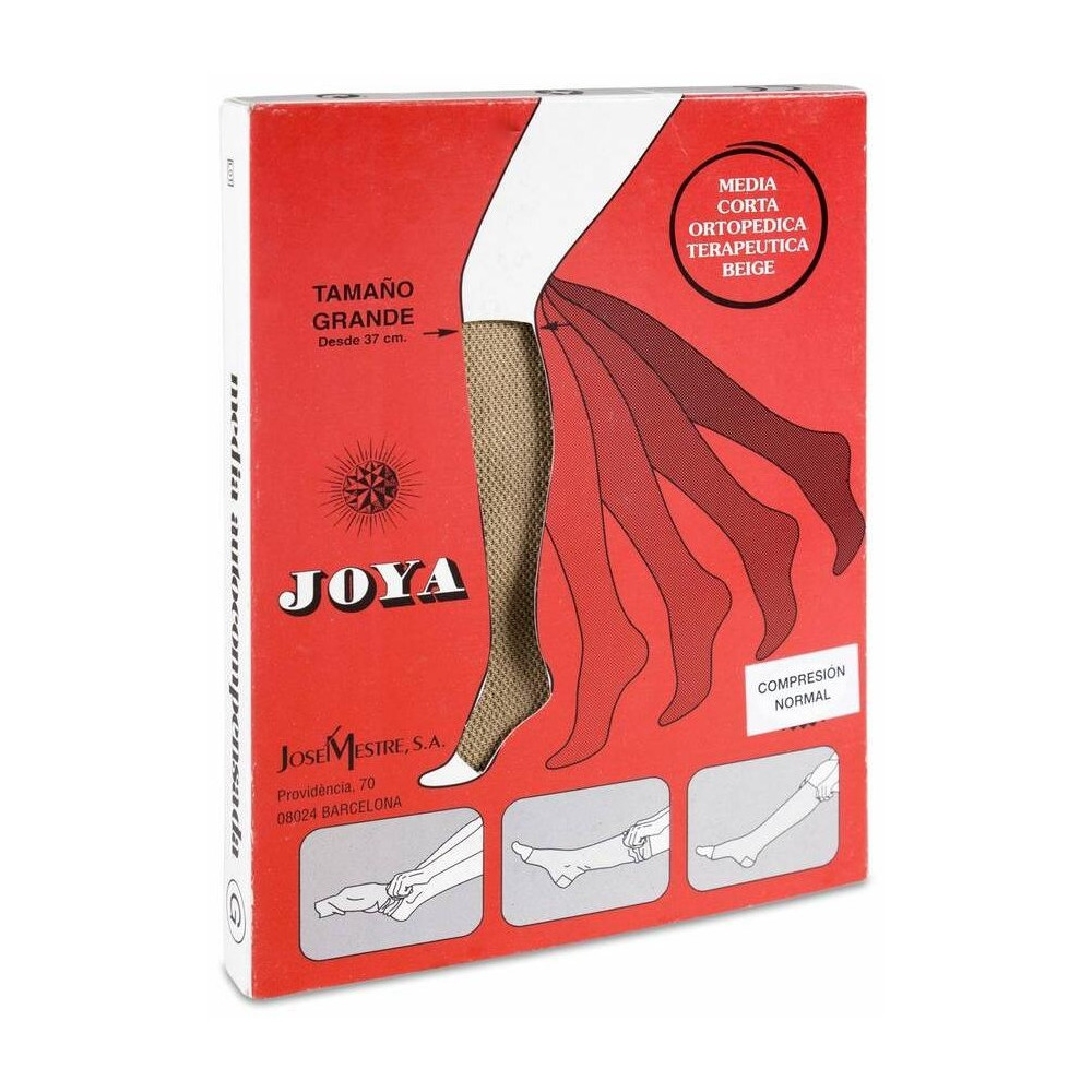 Joya Media Corta De Compresión Normal Beige Talla Grande, 1 Ud