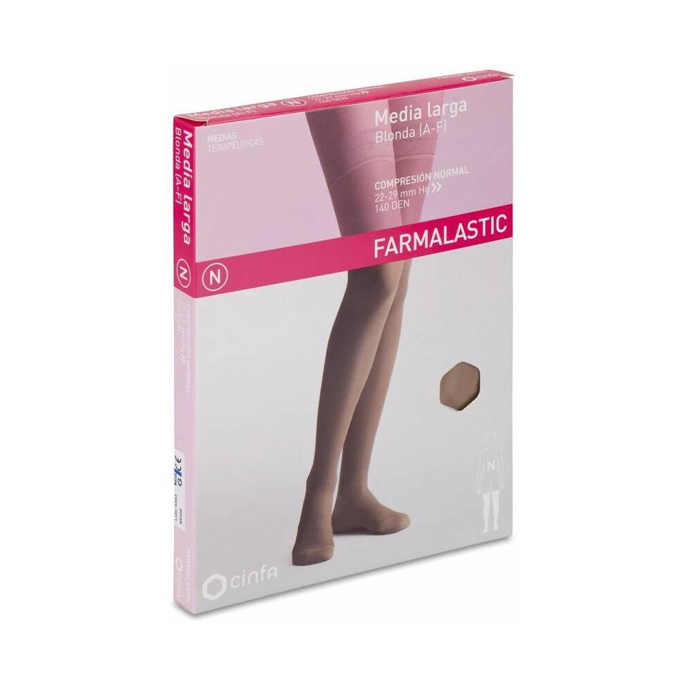 Farmalastic Media Larga De Compresión Normal Beige Grande, 1 Par
