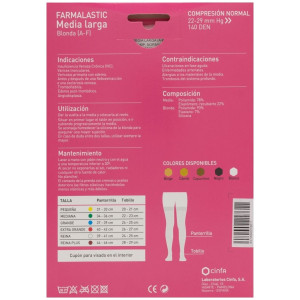 Farmalastic Media Larga De Compresión Normal Beige Grande, 1 Par