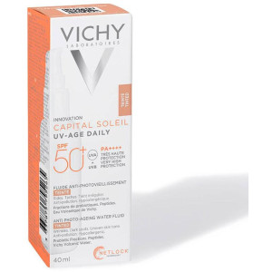 Vichy Capital Soleil Uv Age Fluido Fotoprotector Diario Con Color Spf50+ Tono Light, 50 Ml