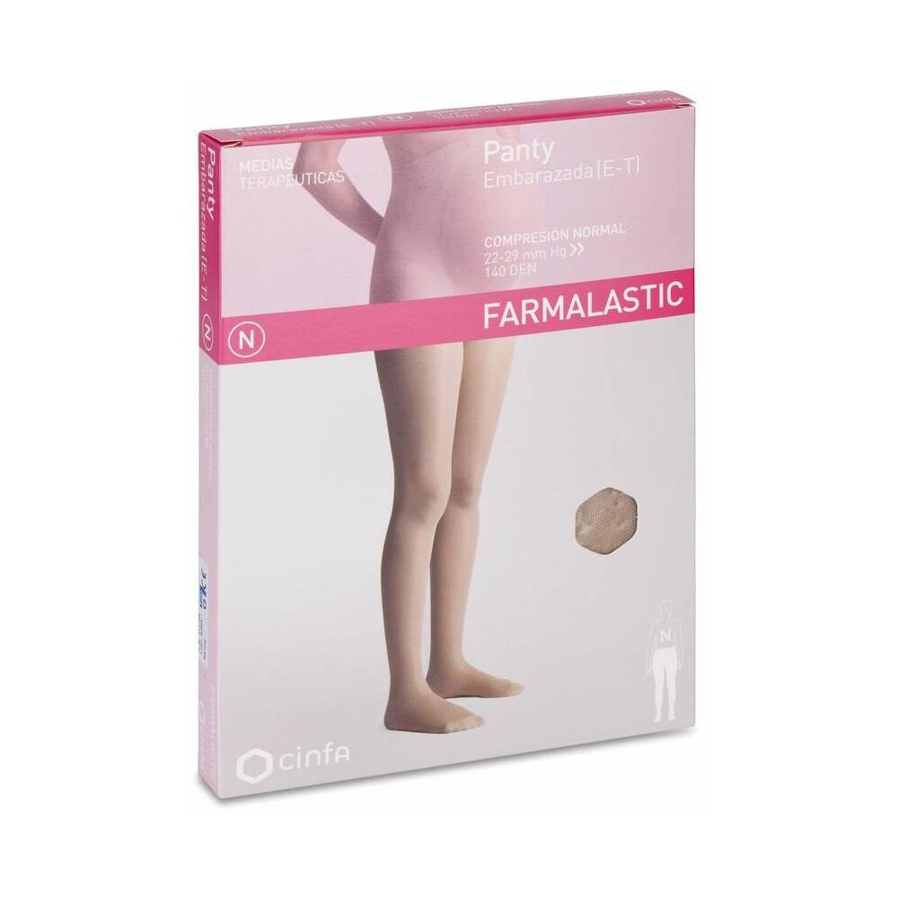 Farmalastic Panty Embarazada De Compresión Normal Beige Talla Grande, 1 Ud