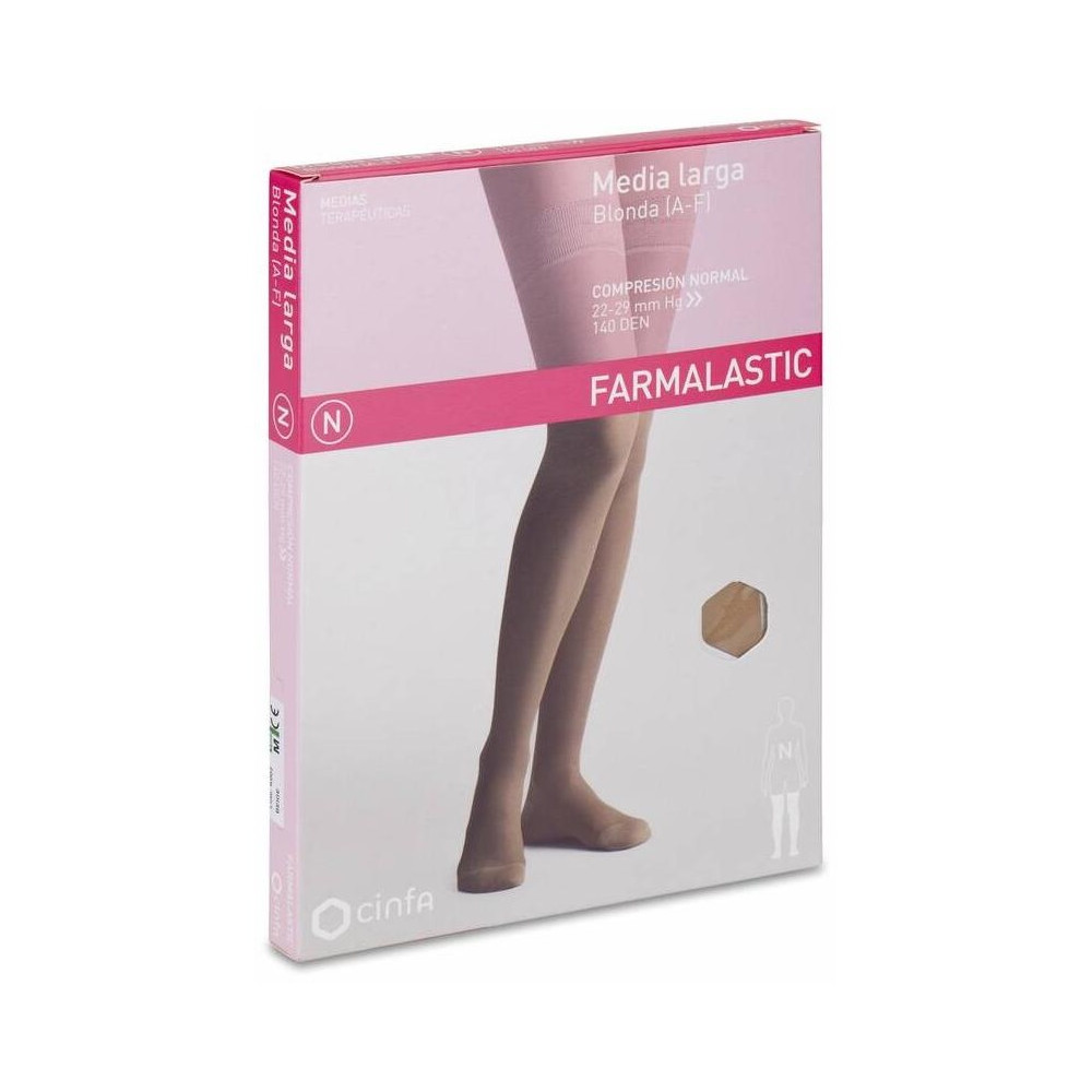 Farmalastic Media Larga Blonda (A-F) Compresión Normal T-Mediana Beige 1Ud