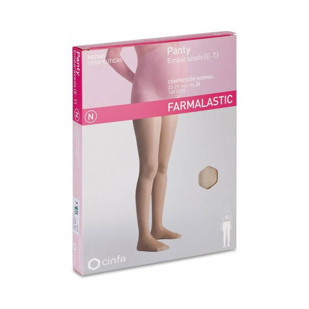 Farmalastic Panty Embarazada De Compresión Normal Beige Talla Mediana, 1 Ud