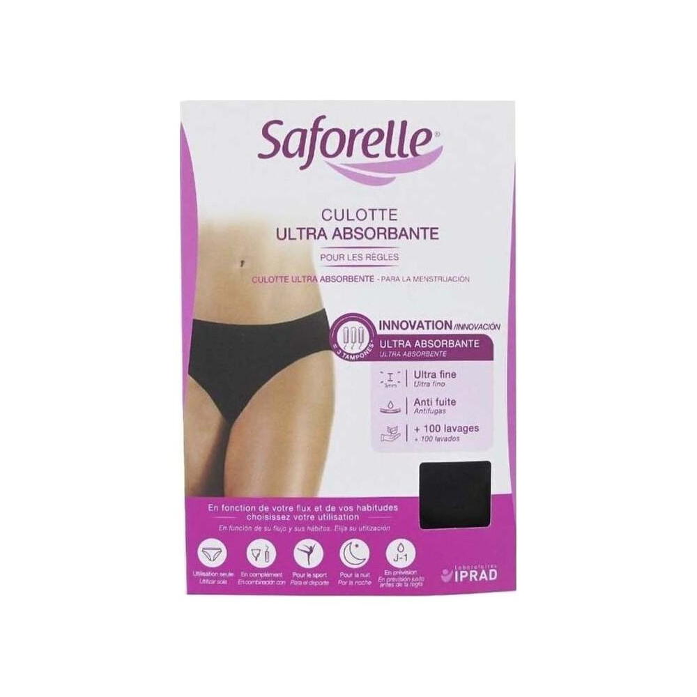 Saforelle Culotte Ultra Absorbente Negro Talla L