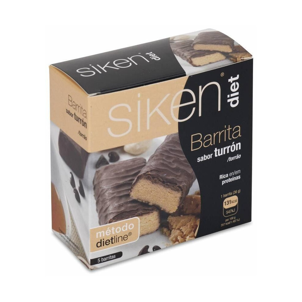 Siken Diet Barrita De Turrón, 5 Uds