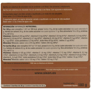 Siken Diet Barrita De Chocolate, 5 Uds