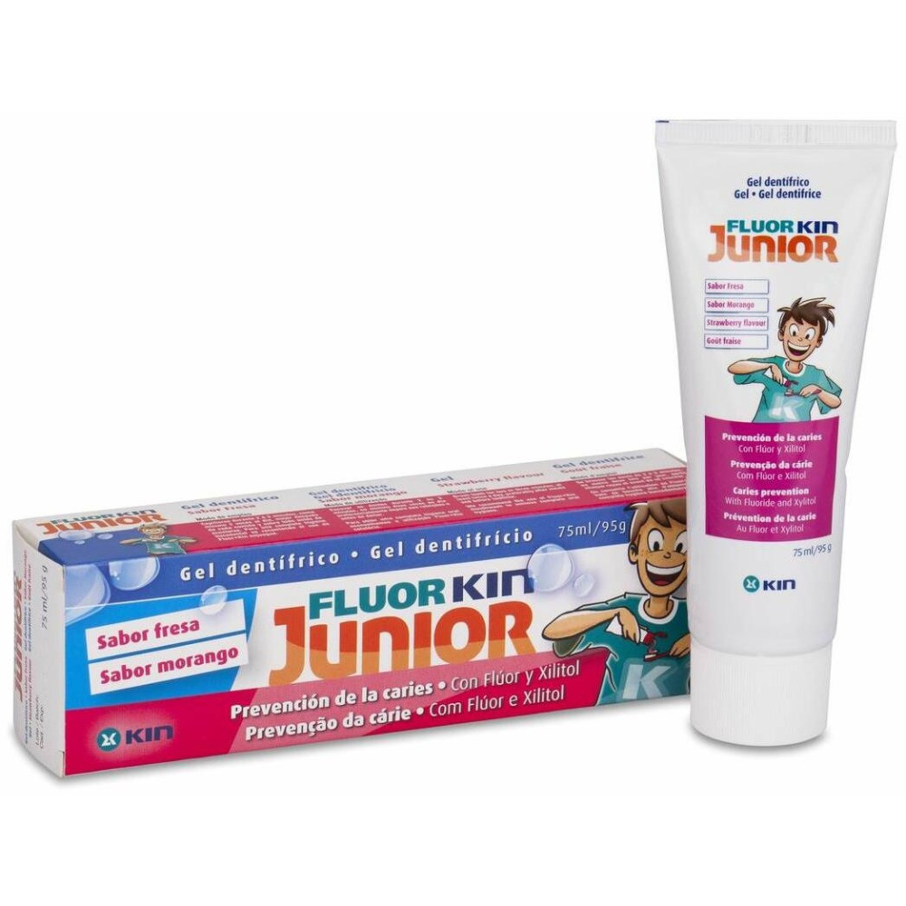 Fluor Kin Junior Gel 6-12 Años Fresa 75Ml 800 Ppm