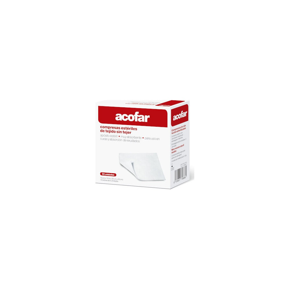 Acofar Compresas Estériles De Tejido Sin Tejer 10X10Cm 50Uds