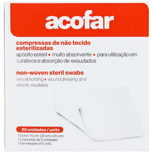 Acofar Compresas Estériles De Tejido Sin Tejer 10X10Cm 50Uds