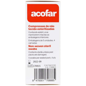 Acofar Compresas Estériles De Tejido Sin Tejer 10X10Cm 50Uds