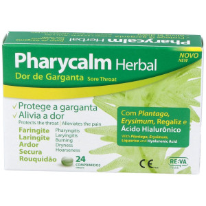 Pharycalm Herbal Plantaga Erysimum Regaliz 24 Comprimidos