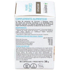 Arkopharma Arkocápsulas Cúrcuma Piperina 80Caps