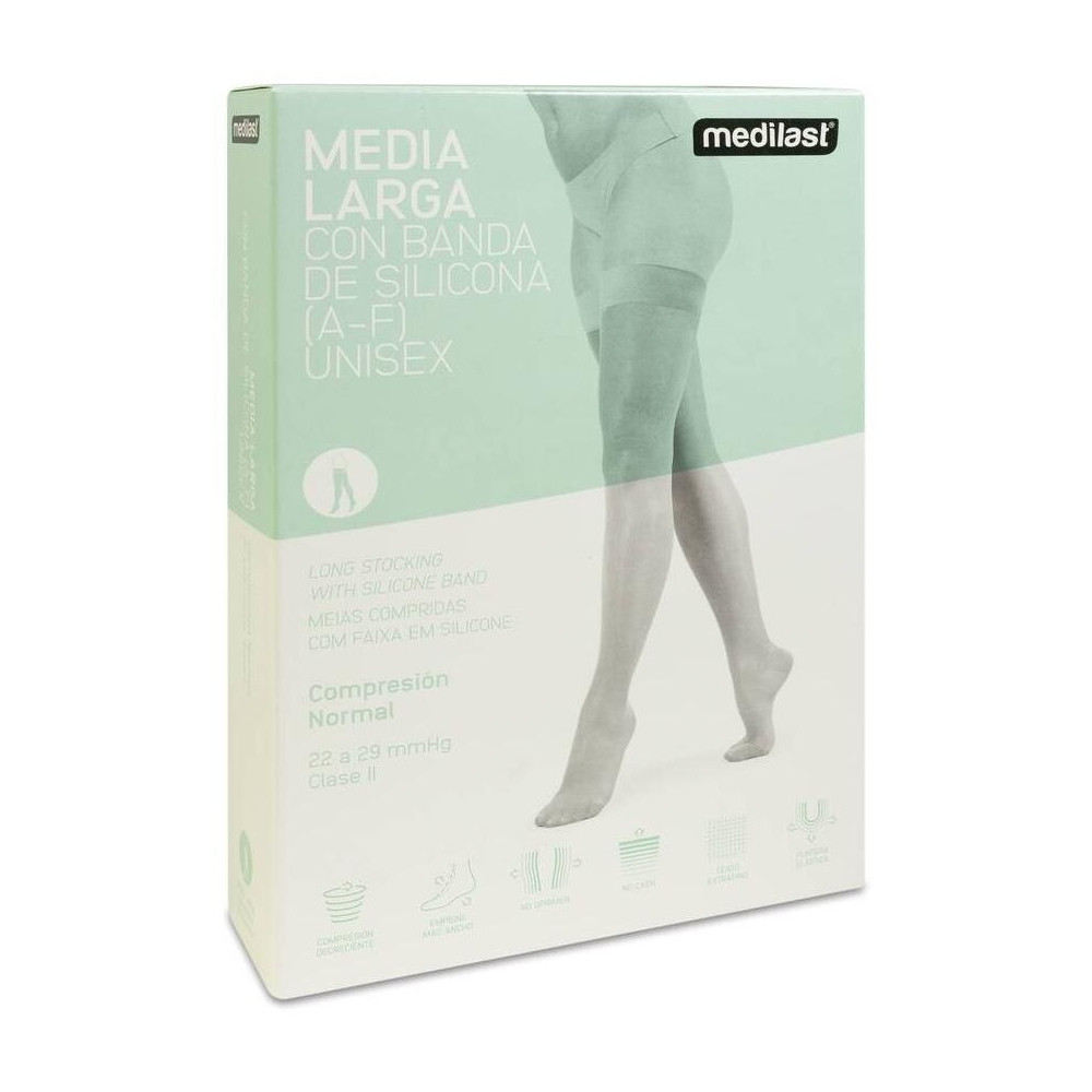 Medilast Blonda Silicona Media Larga Talla M Negro, 1 Ud