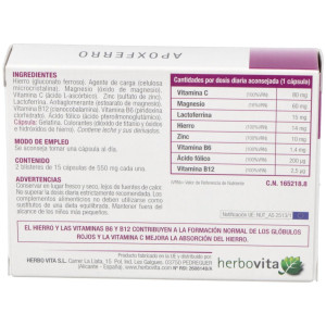 Apoxferro 30 Capsulas Herbovita