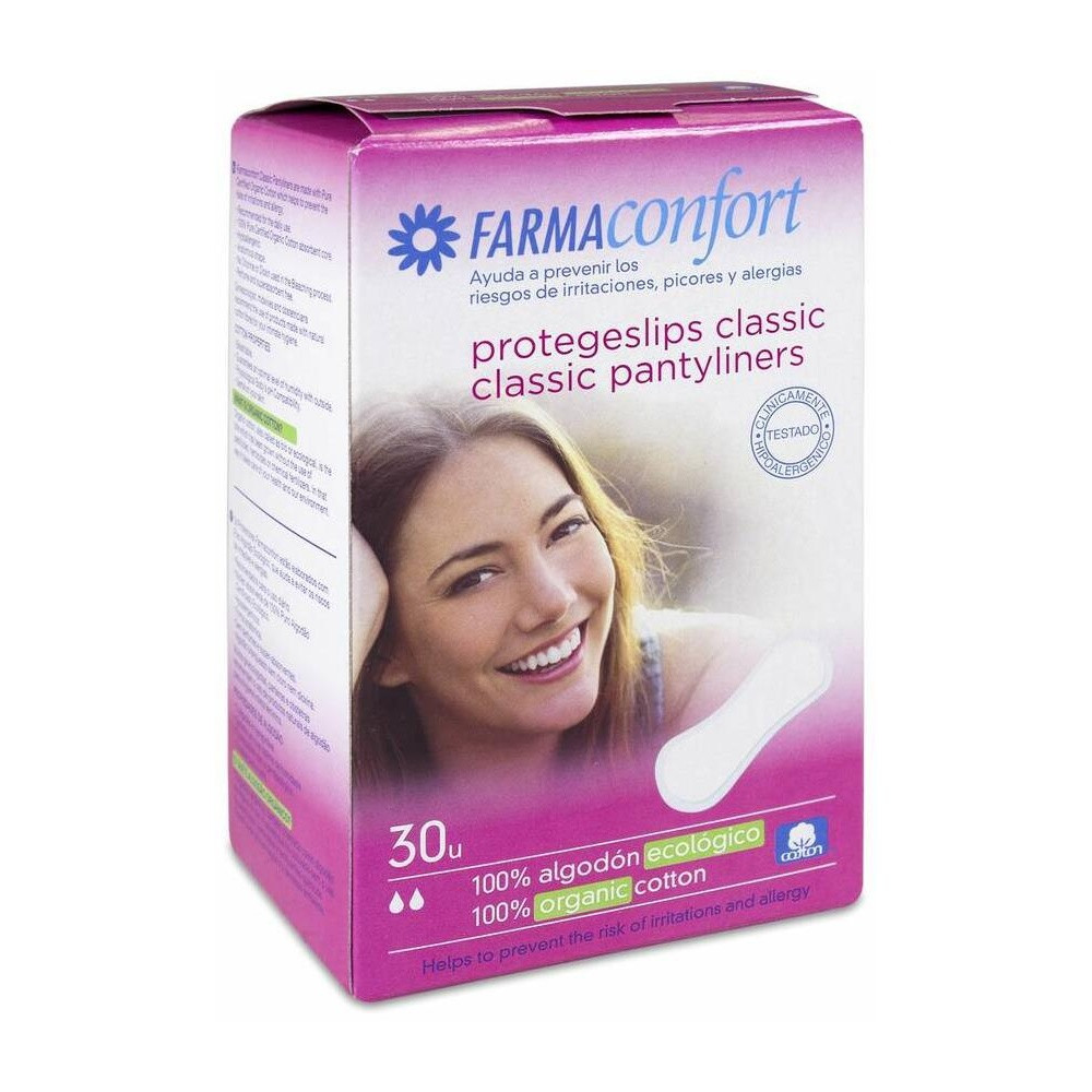 Farmaconfort Protegeslip Anatómicos Classic De Algodón Ecológico, 30 Uds