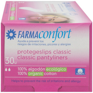 Farmaconfort Protegeslip Anatómicos Classic De Algodón Ecológico, 30 Uds