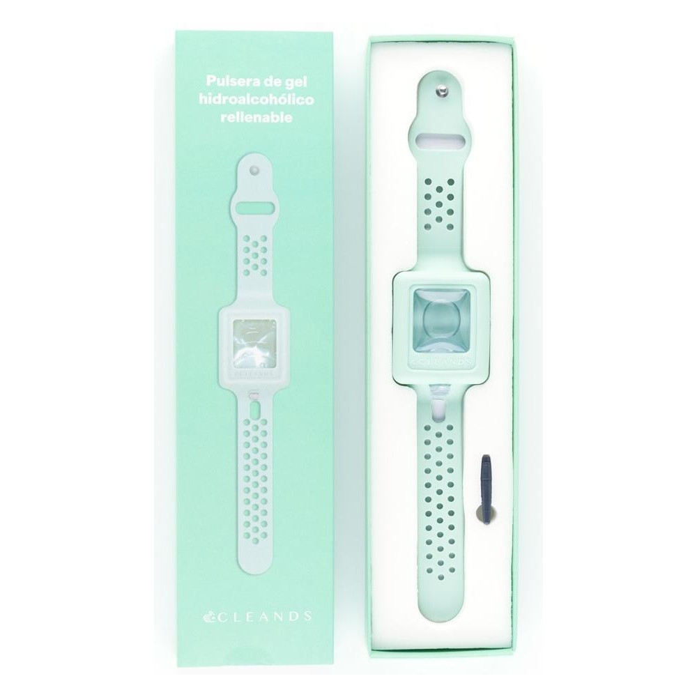 Cleands Pulsera Gel Hidroalcohólico Rellenable Verde 10Ml