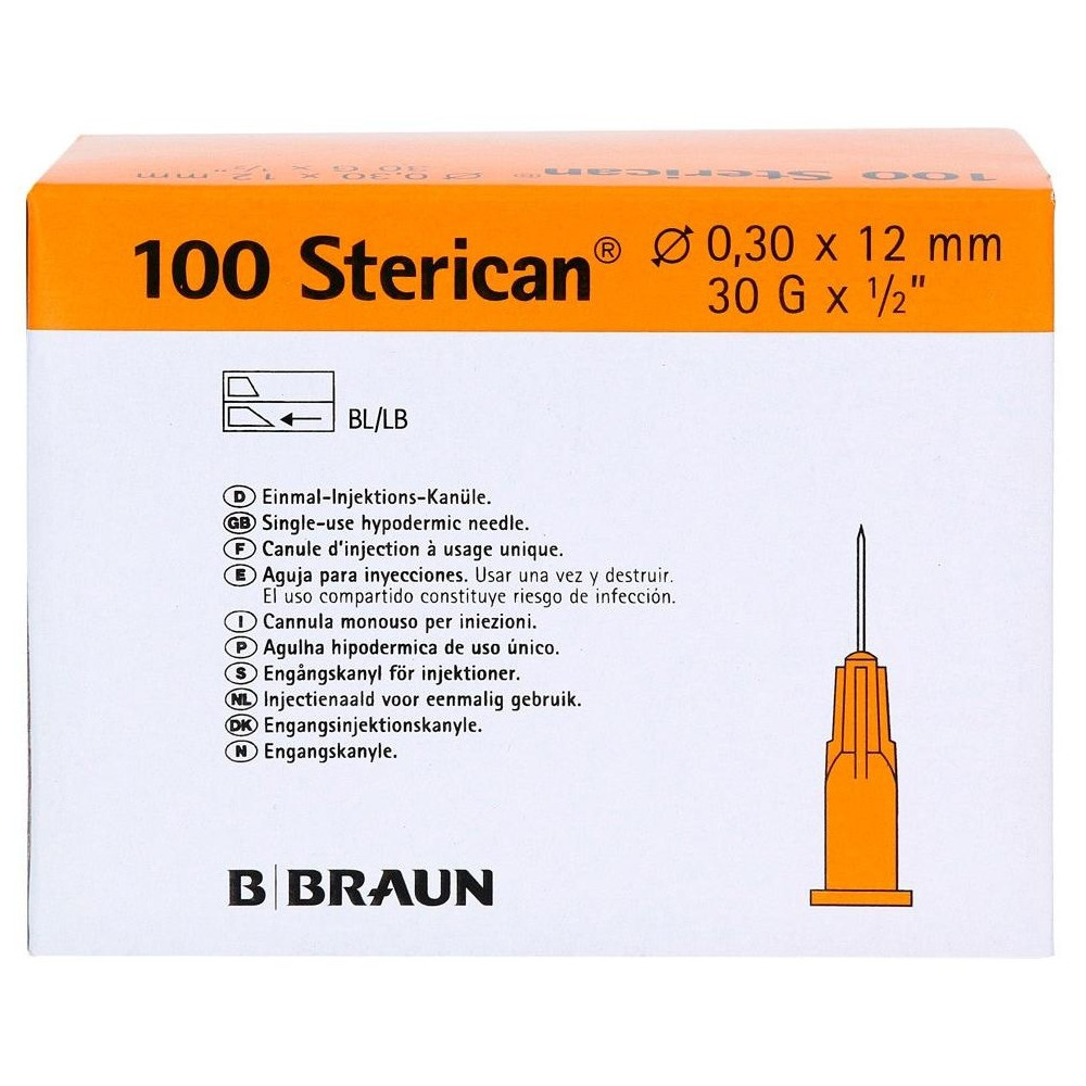 Sterican Aguja Sterican 30G X 1/2, 0,30X12 100Ui