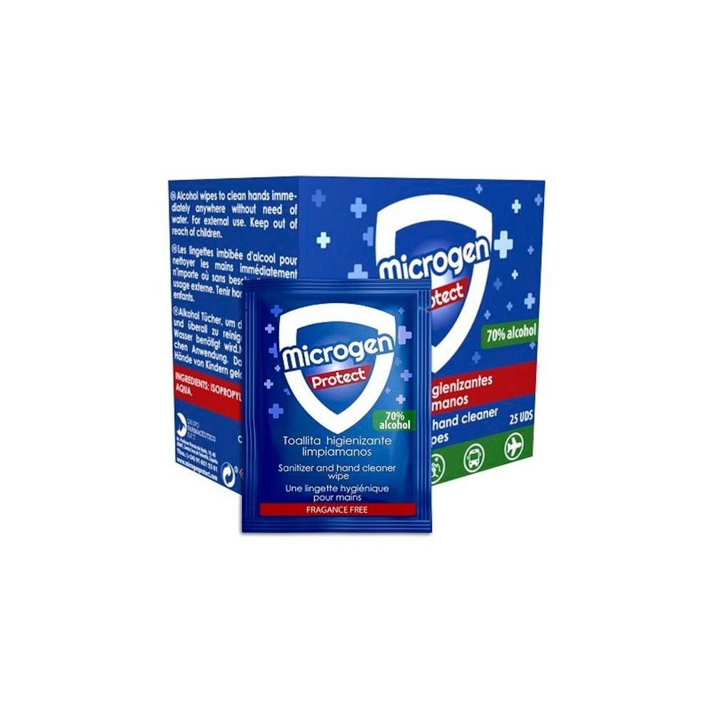 Microgentoallitas Desinfectantes 70% Alcohol 25Uds