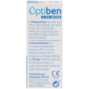 Optiben Ojos Secos Gotas Sequedad Ocular, 10 Ml