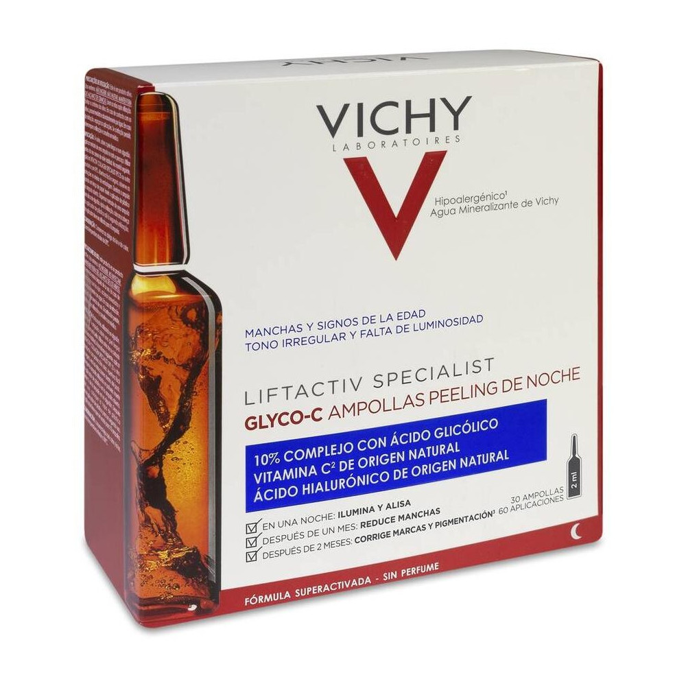 Vichy Ampollas Liftactiv Glyco-C Peeling Noche, 30 Uds X 2 Ml