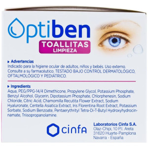 Optiben Toallita Con Loción Limpiadora Higiene, 30 Uds