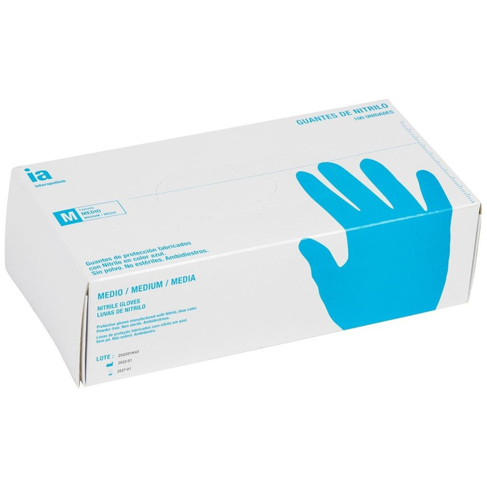 Interapothek Guantes Nitrilo Sin Polvo Talla M 100Uds