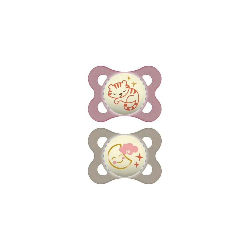 Mam Baby Chupete Original Night Silicona Rosa +0M 2 Unidades
